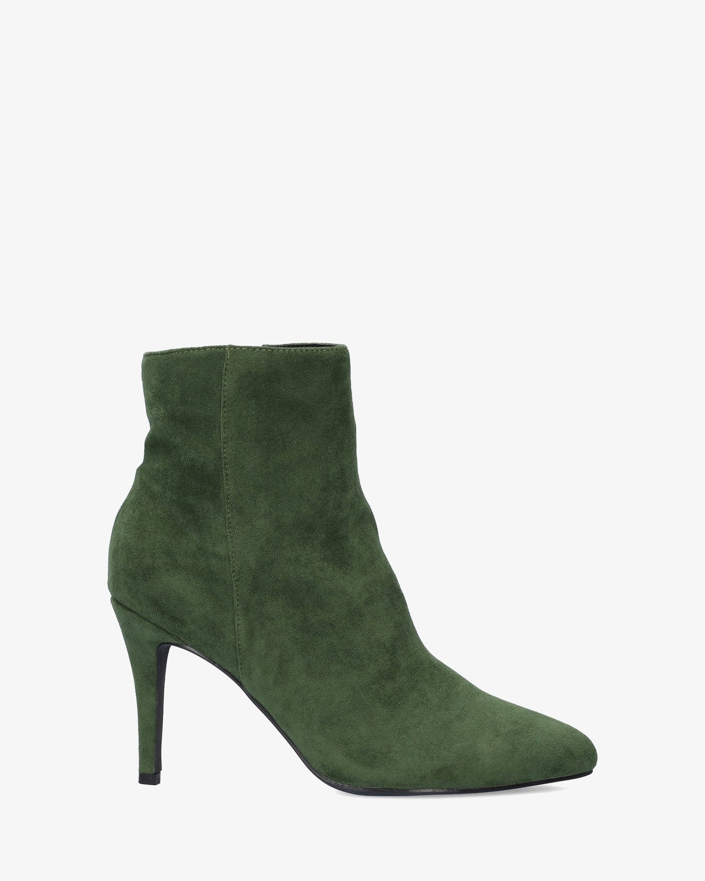 green faux suede ankle boots