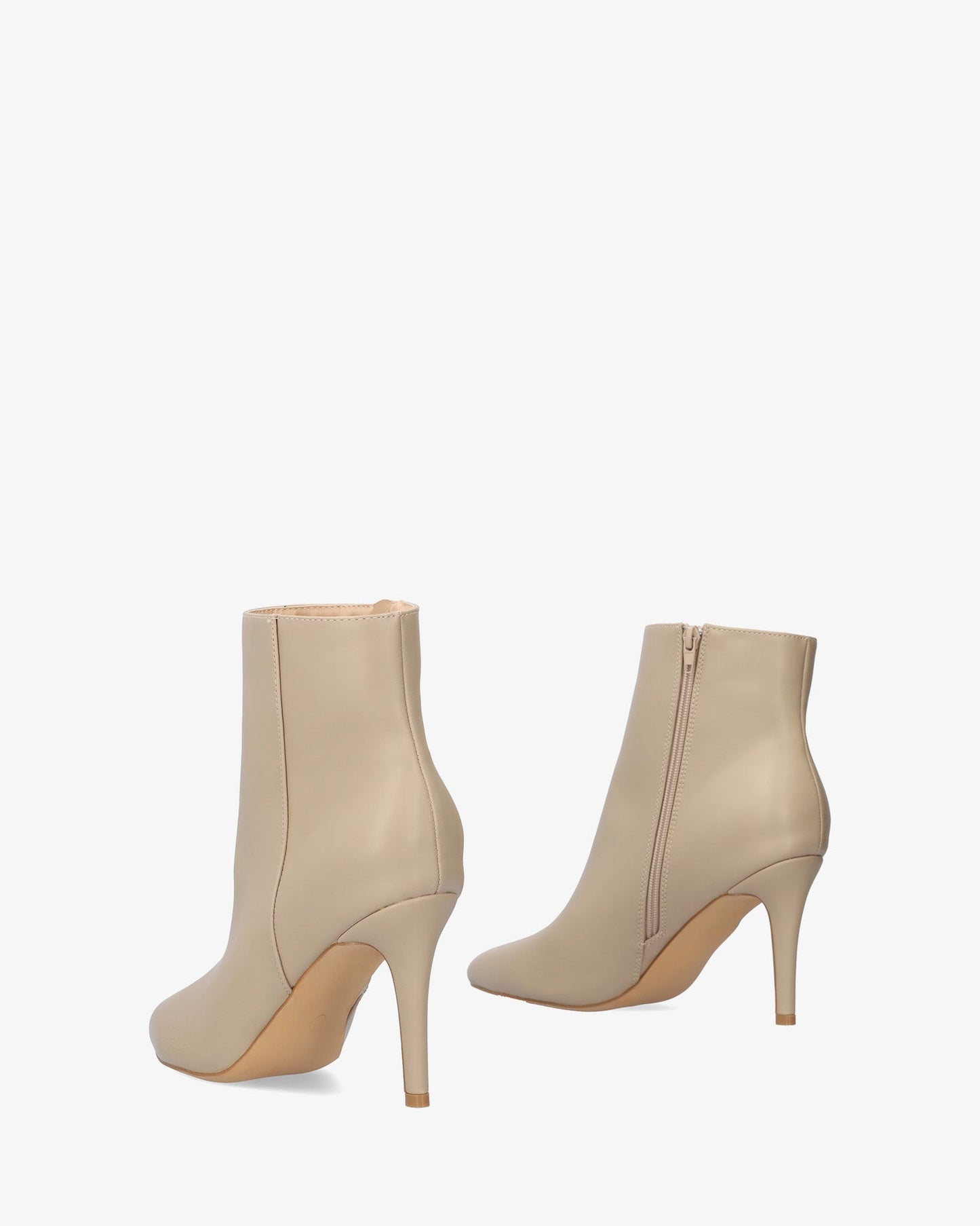 Ankle boots with heels in soft beige