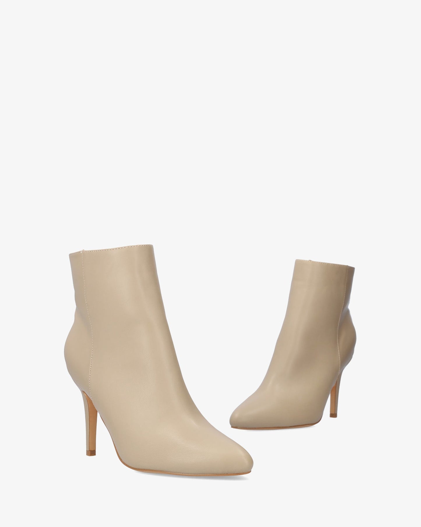 Ankle boots with heels in soft beige