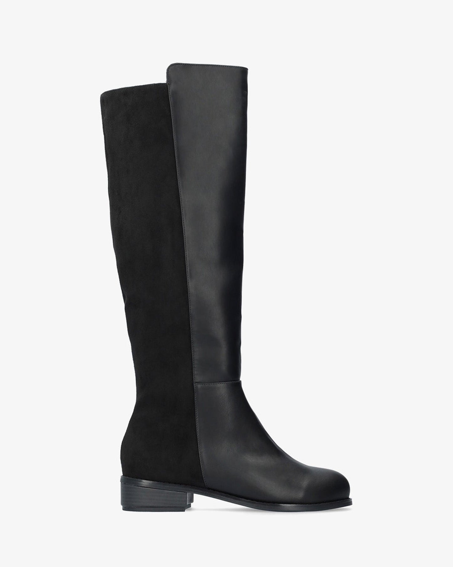 High boot combined in black