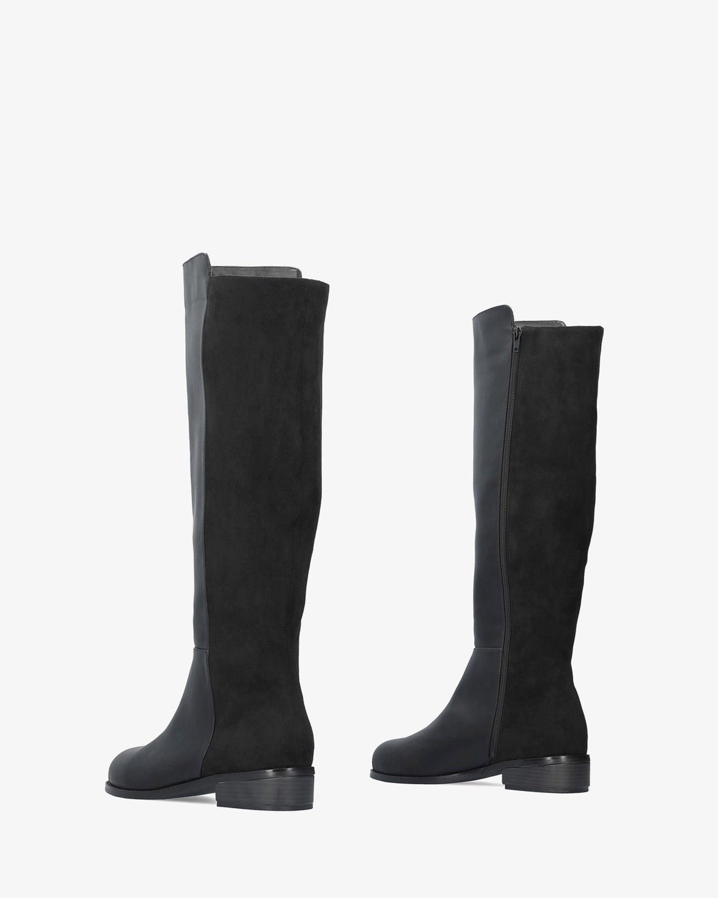 High boot combined in black