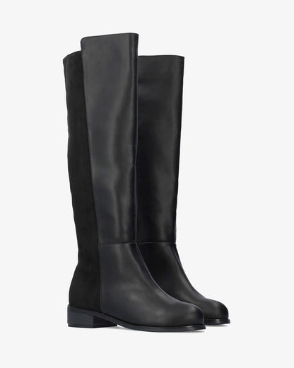 High boot combined in black