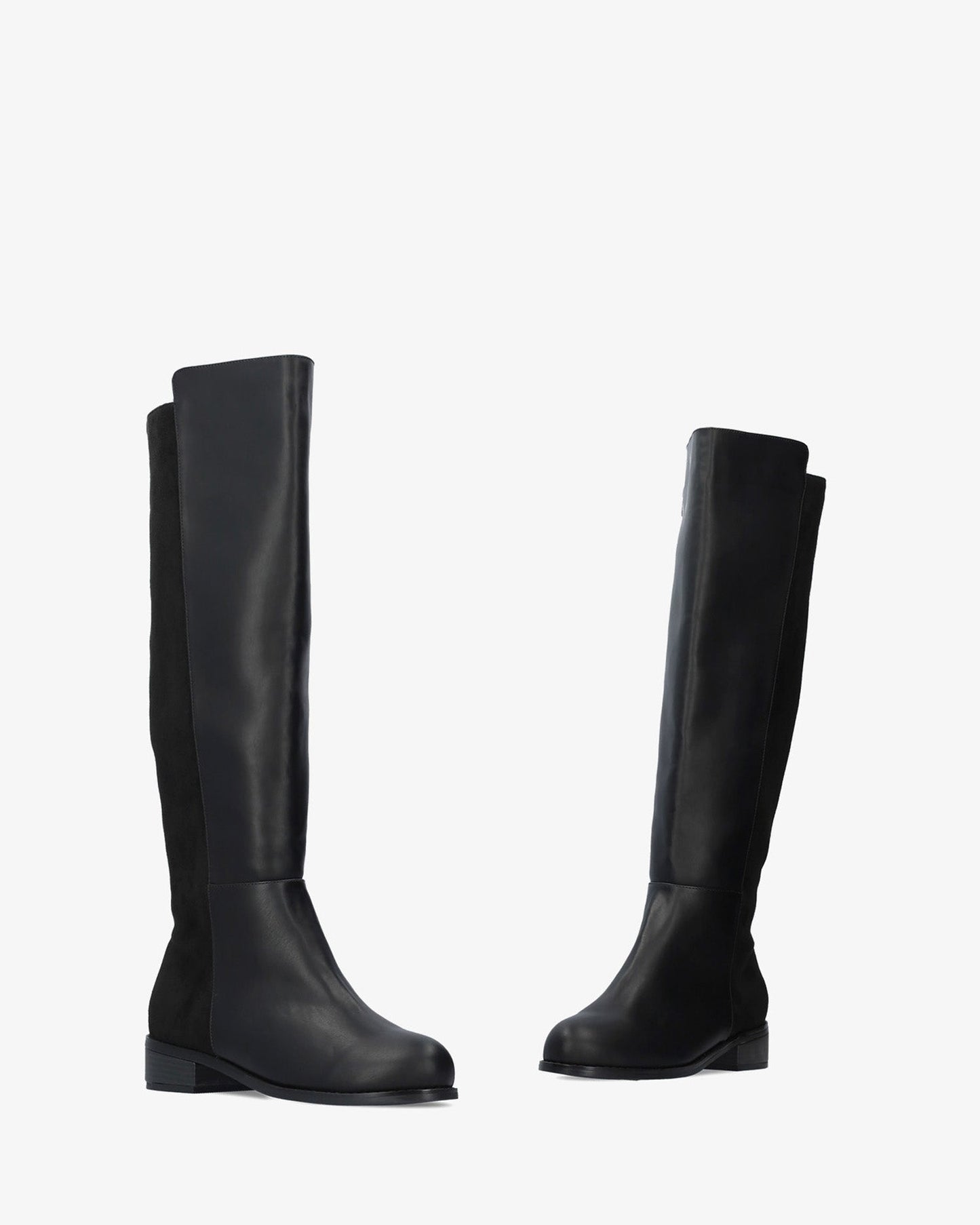 High boot combined in black