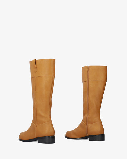 Bota alta en soft camel