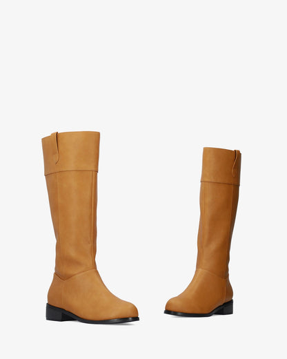 Bota alta en soft camel