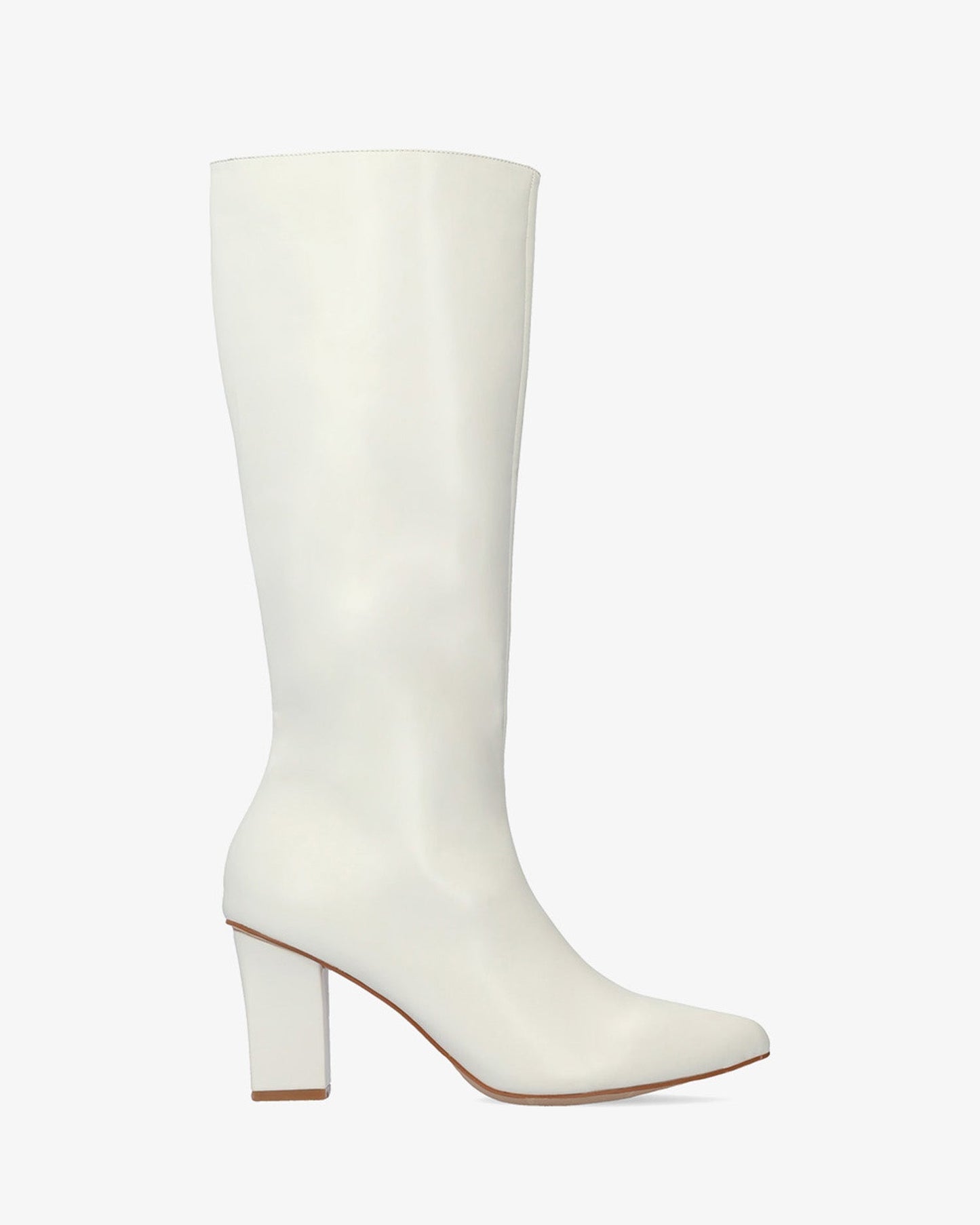 White soft heeled boot