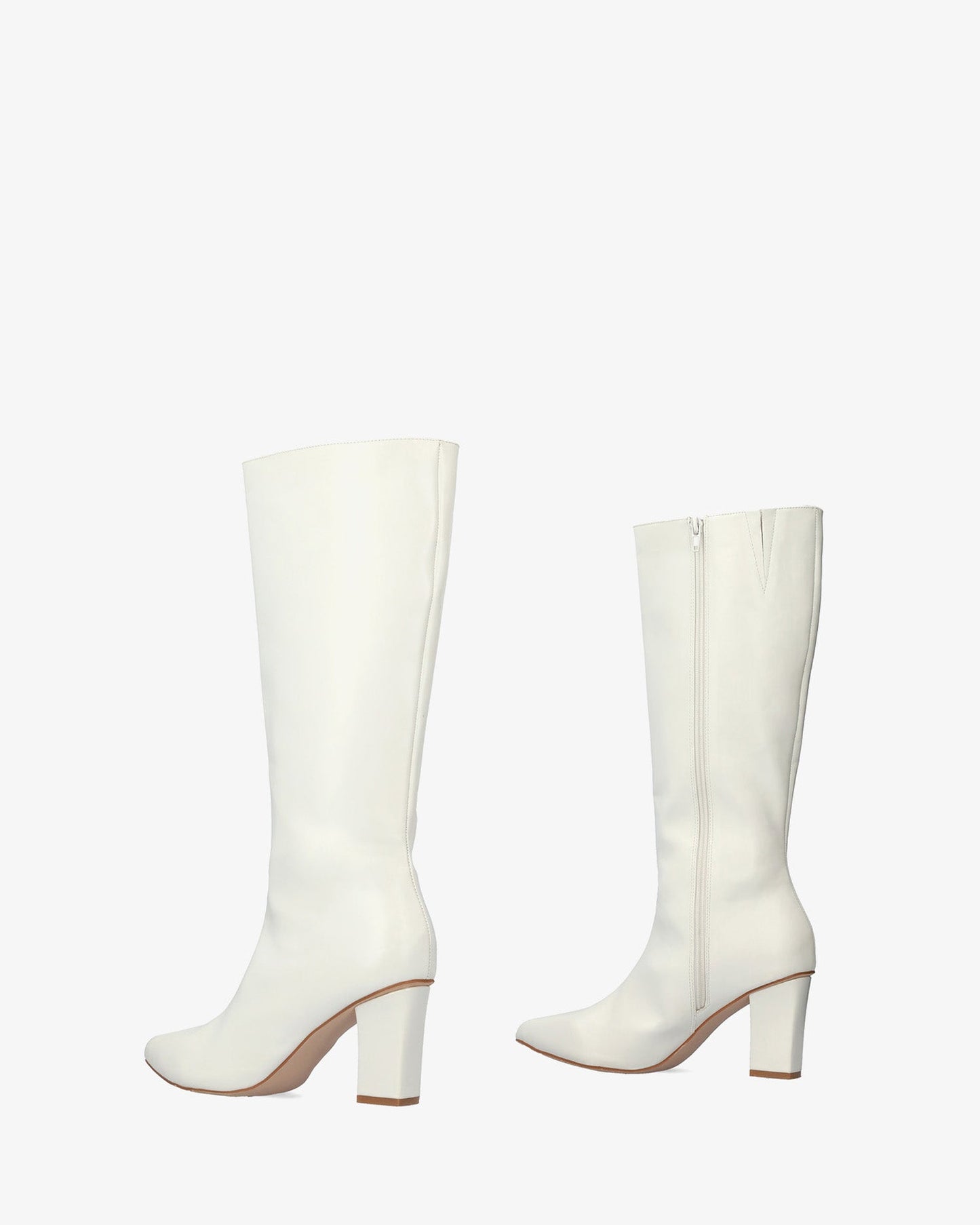 White soft heeled boot