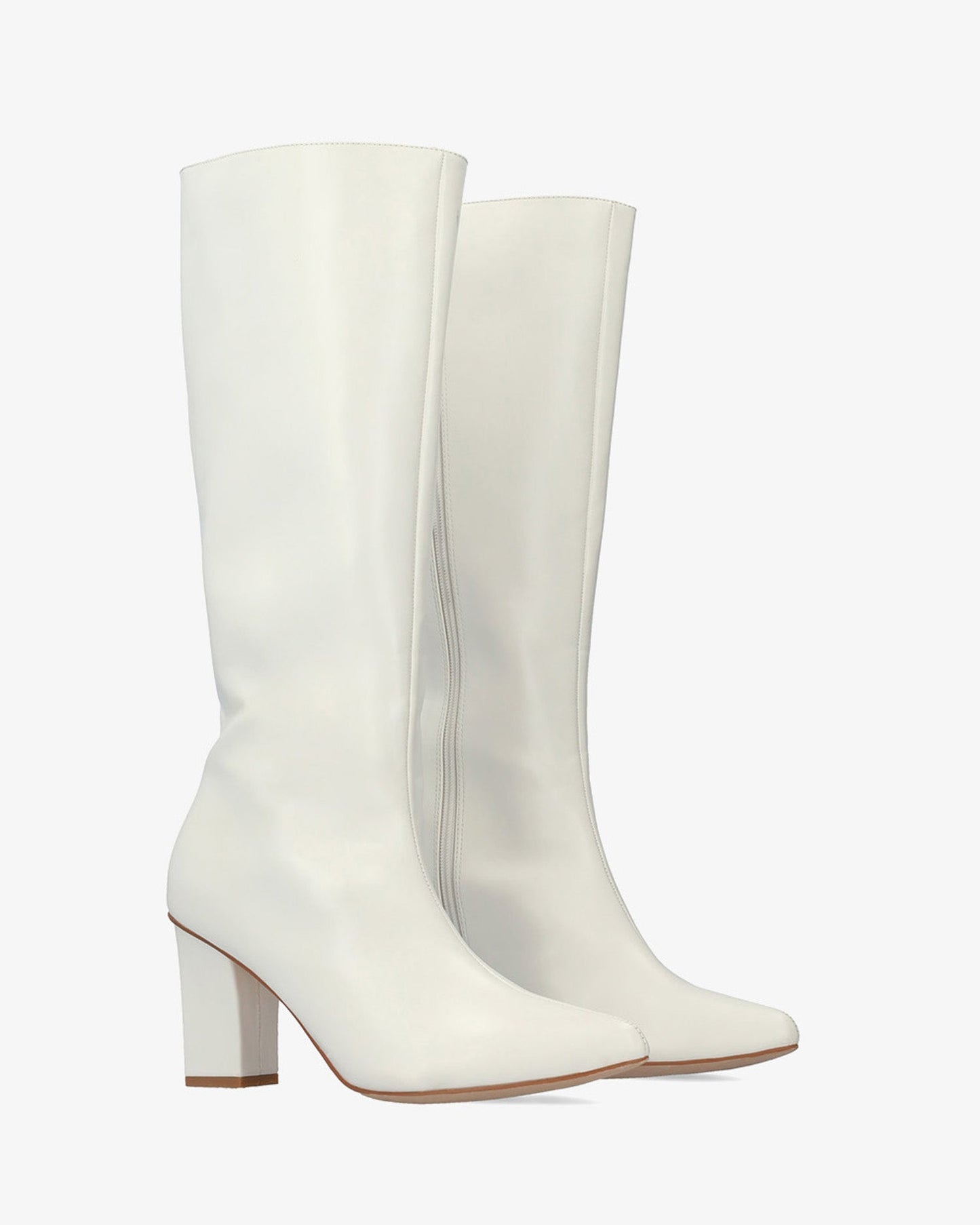 White soft heeled boot