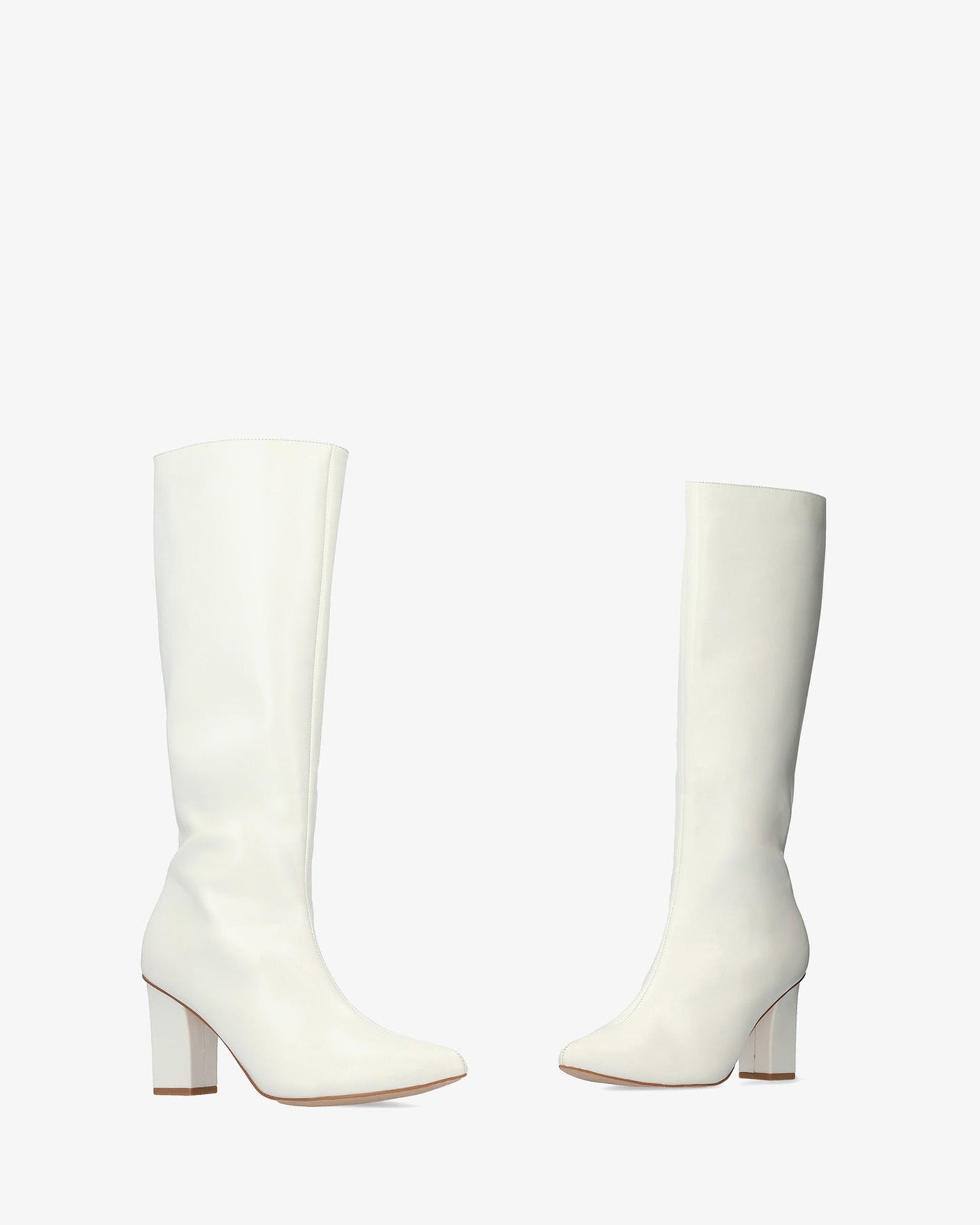 White soft heeled boot