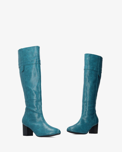 High boot in soft blue