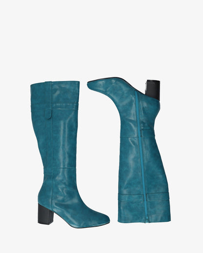 High boot in soft blue