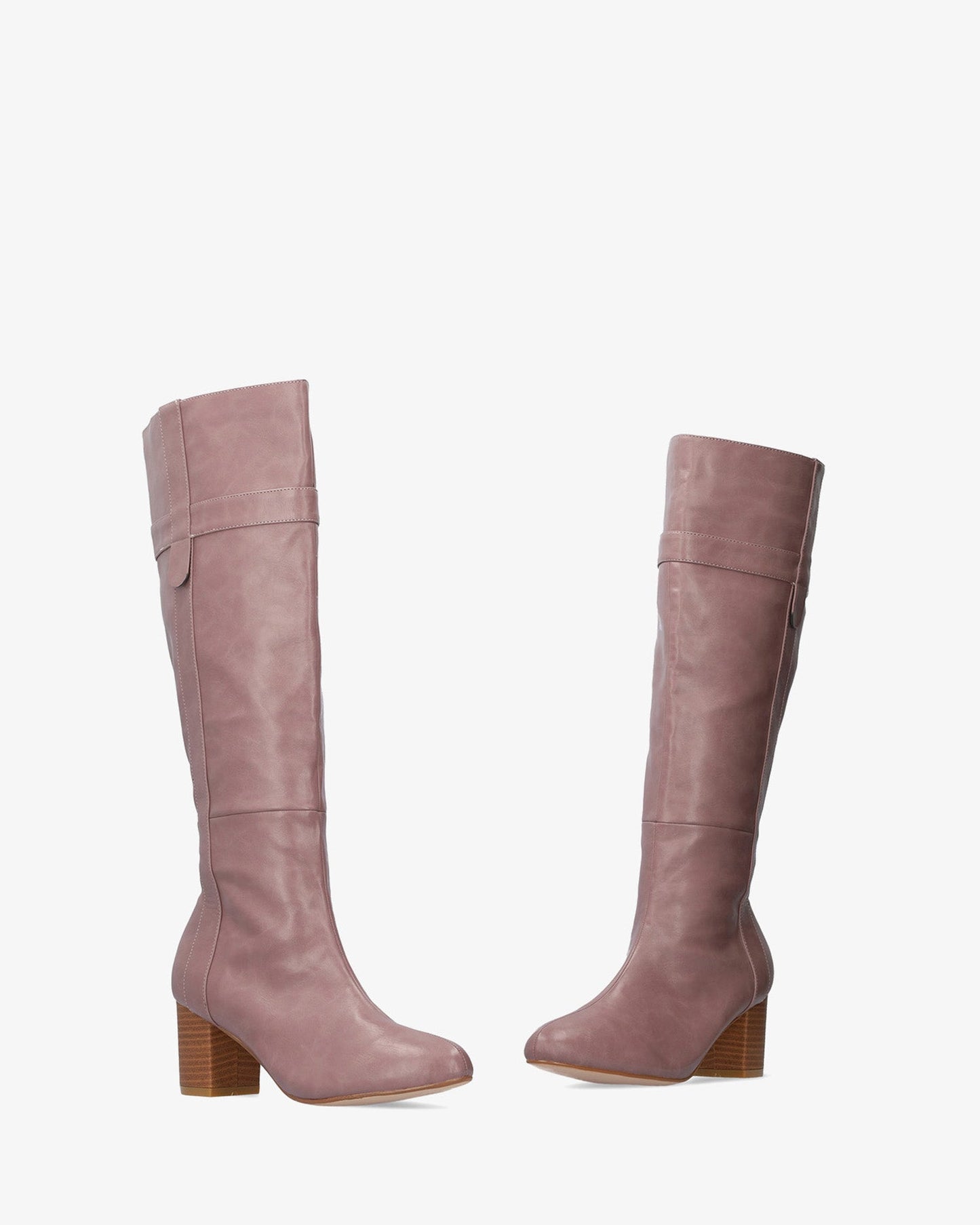 High boot in soft mauve