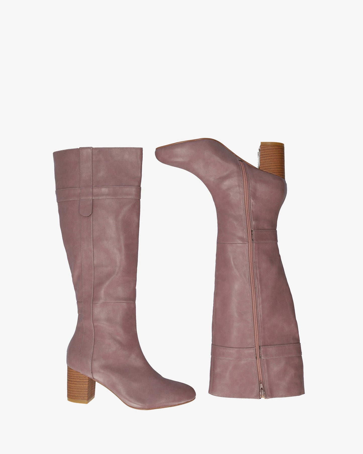 High boot in soft mauve