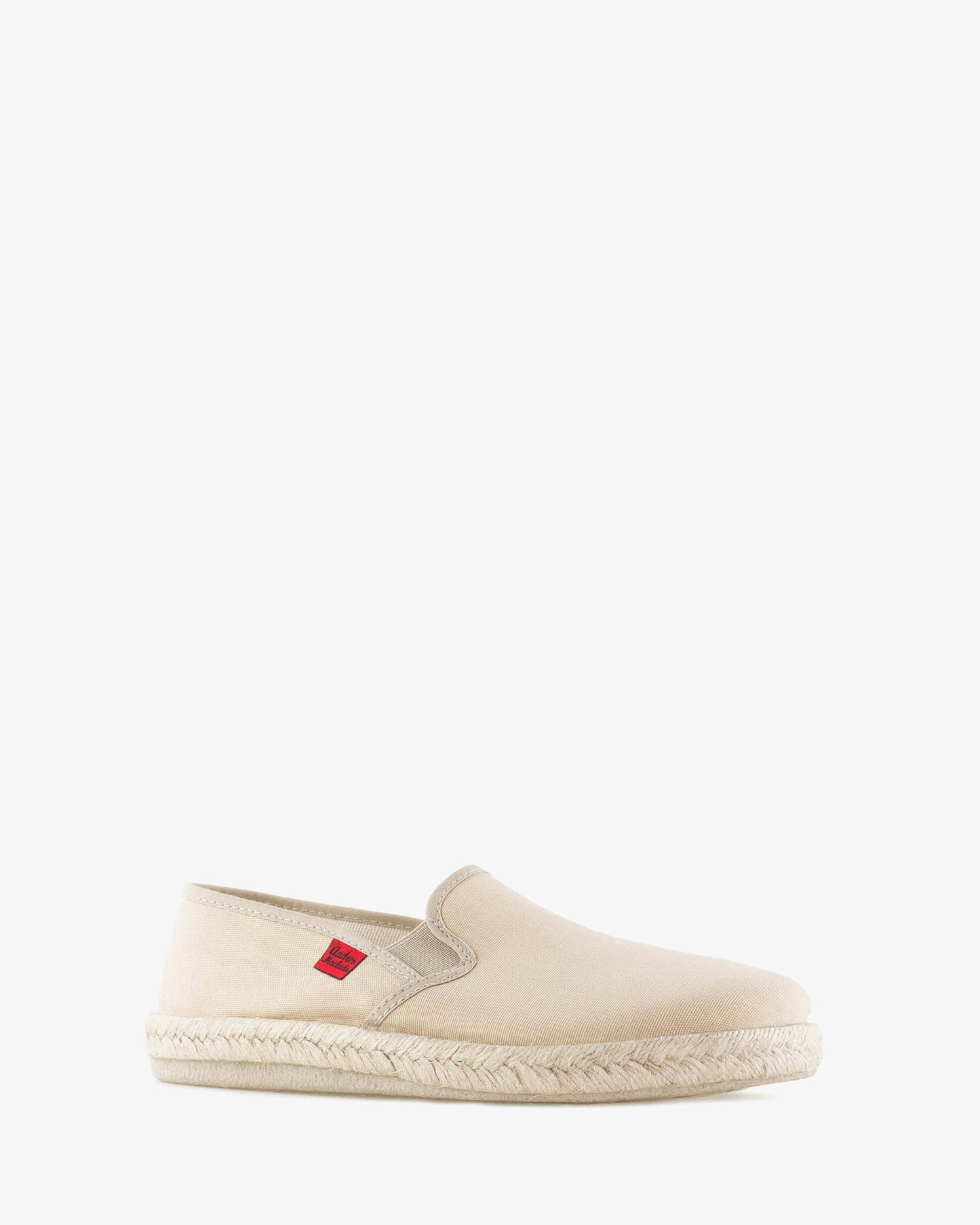Iconic beige canvas sneakers with rubber and jute soles