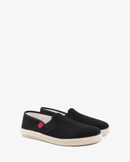 Miticas zapatillas de lona negro y suela de goma y yute