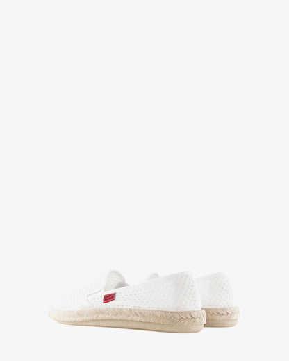 Miticas zapatillas de rejilla blanco con suela de goma y yute