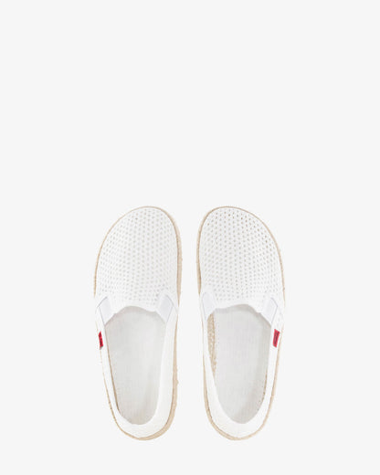 Miticas zapatillas de rejilla blanco con suela de goma y yute
