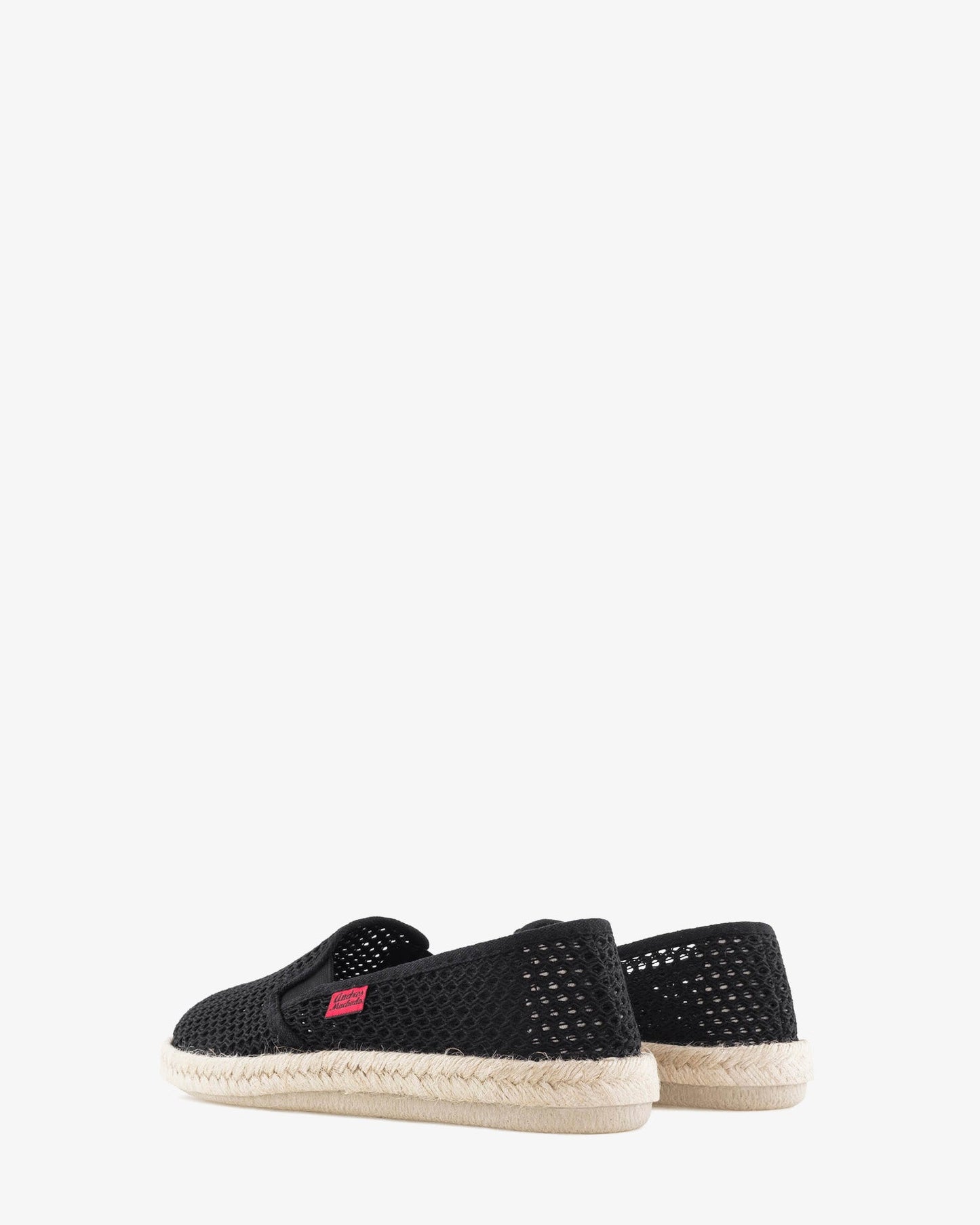 Miticas zapatillas de rejilla negro con suela de goma y yute