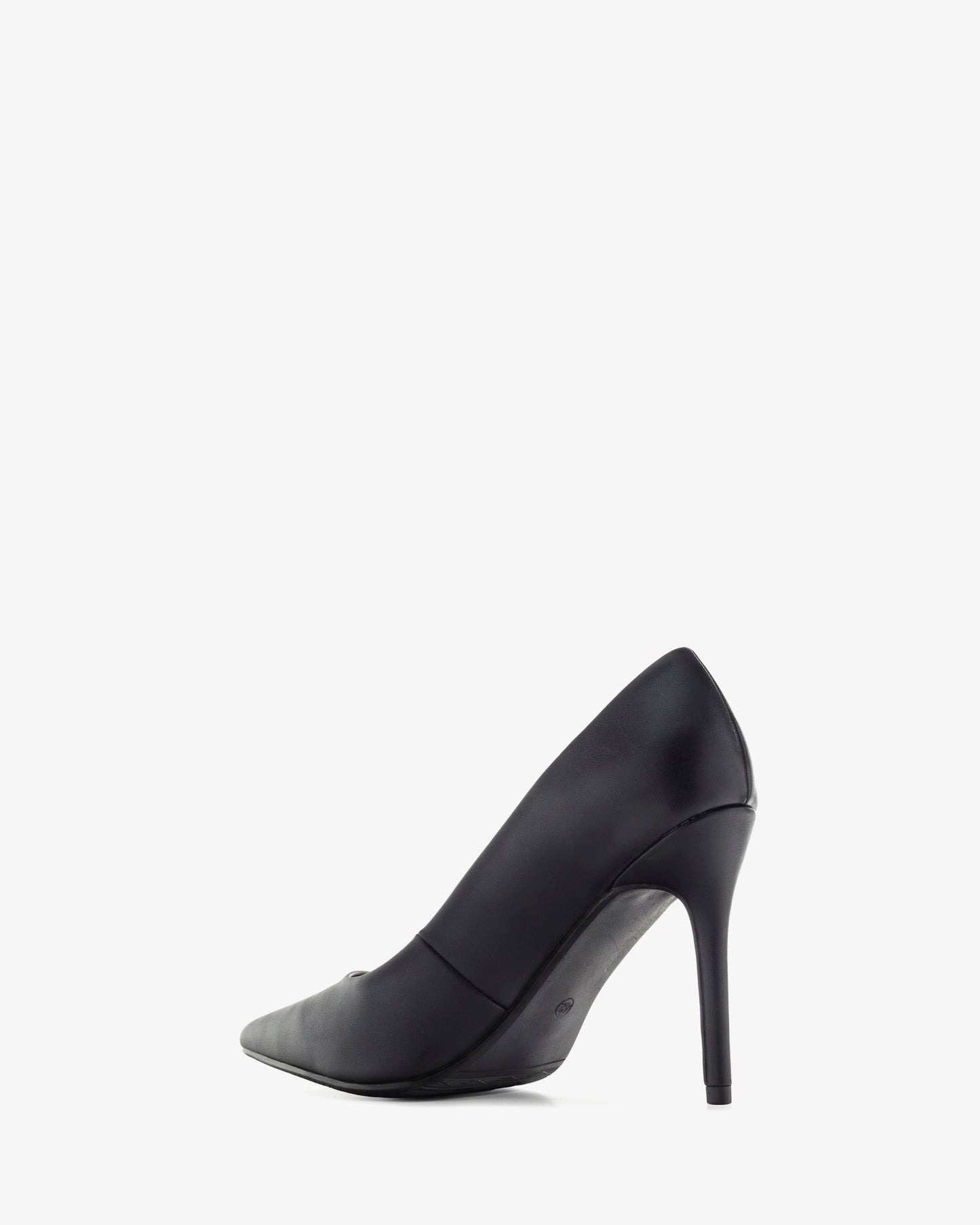 black soft heeled pump