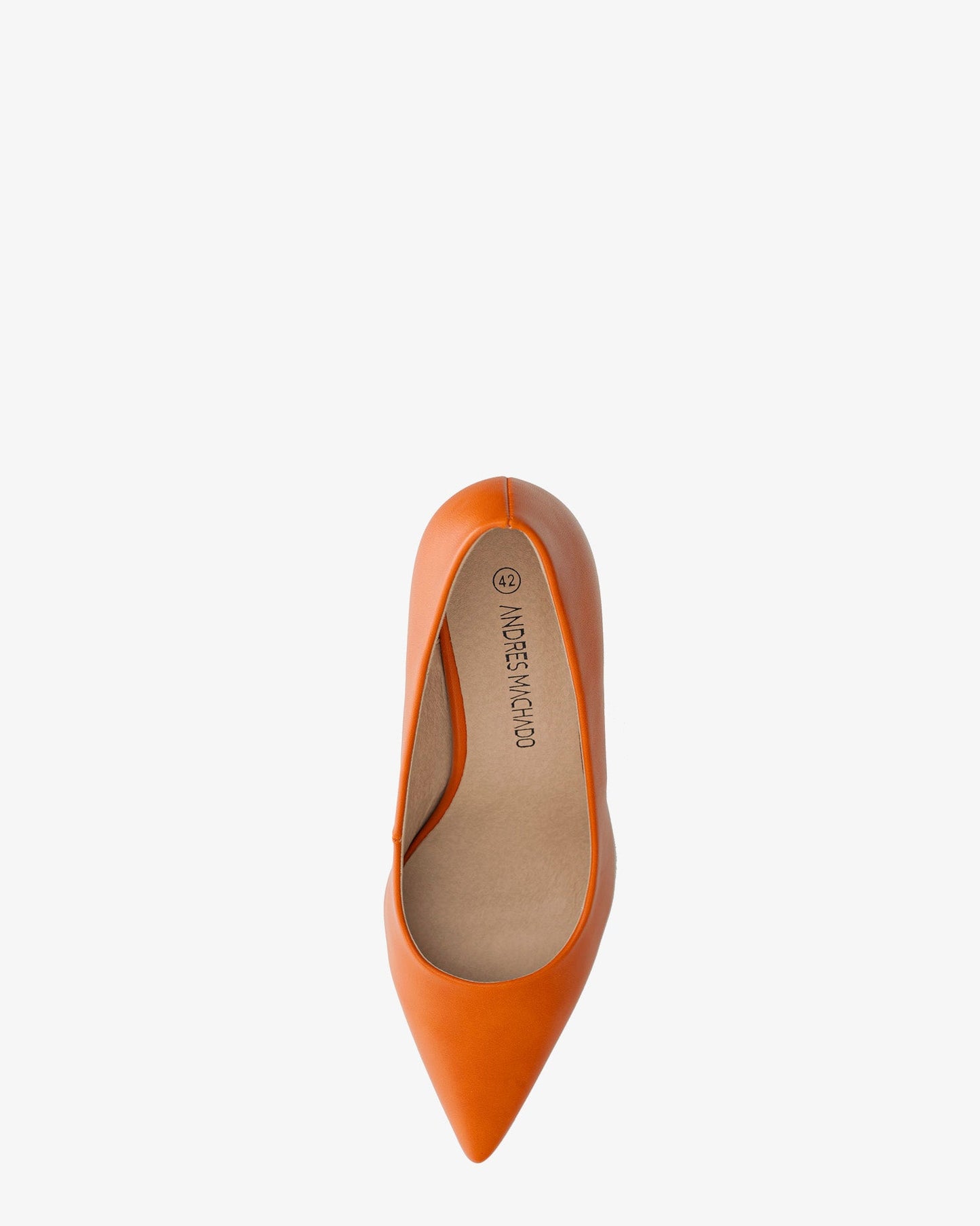Soft heeled court shoe in terracotta