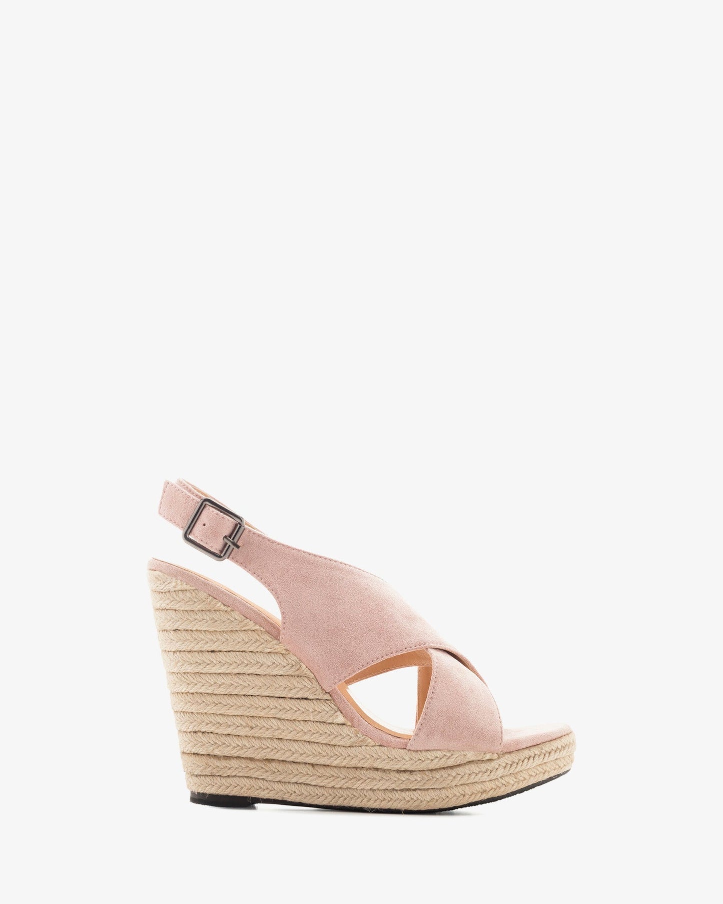 Pink suede wedges