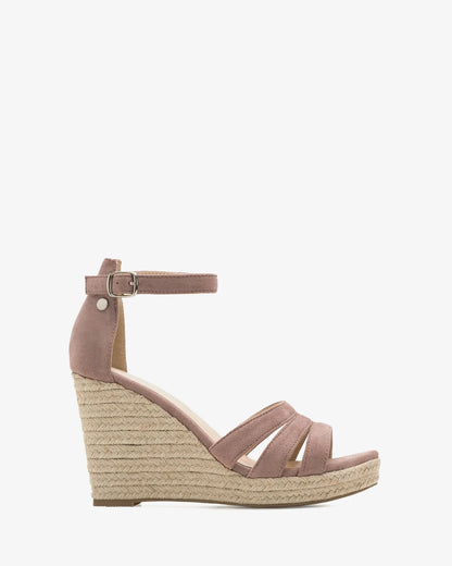 Alpargata en símil ante maquillaje con cuña de yute