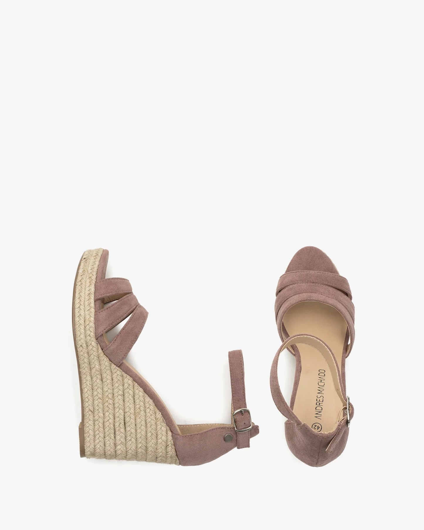 Alpargata en símil ante maquillaje con cuña de yute