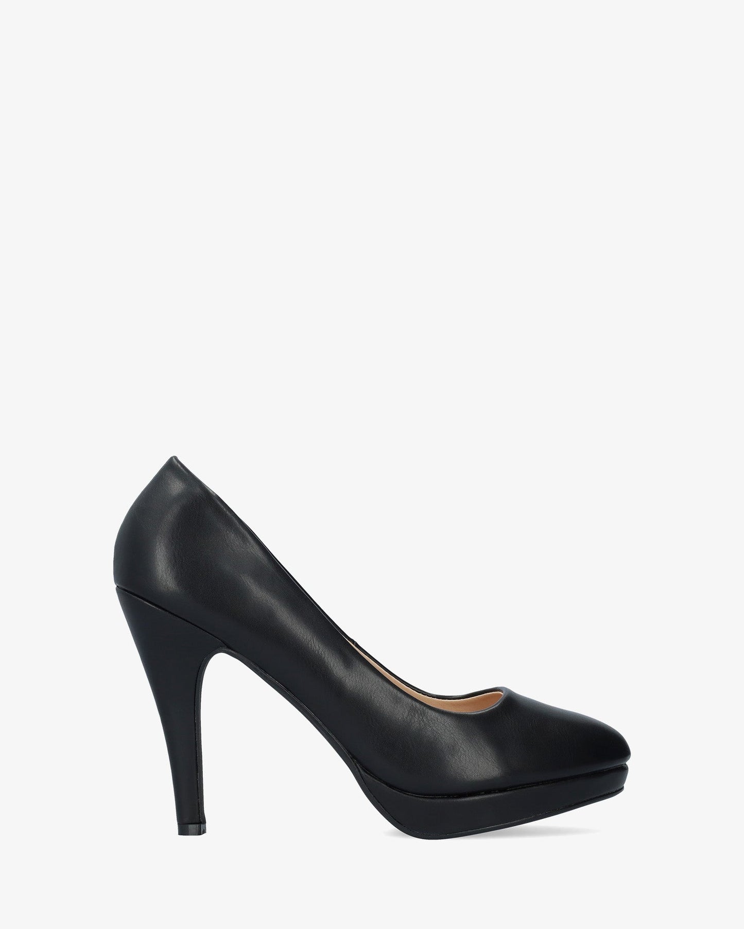 Black soft pumps with stiletto heels