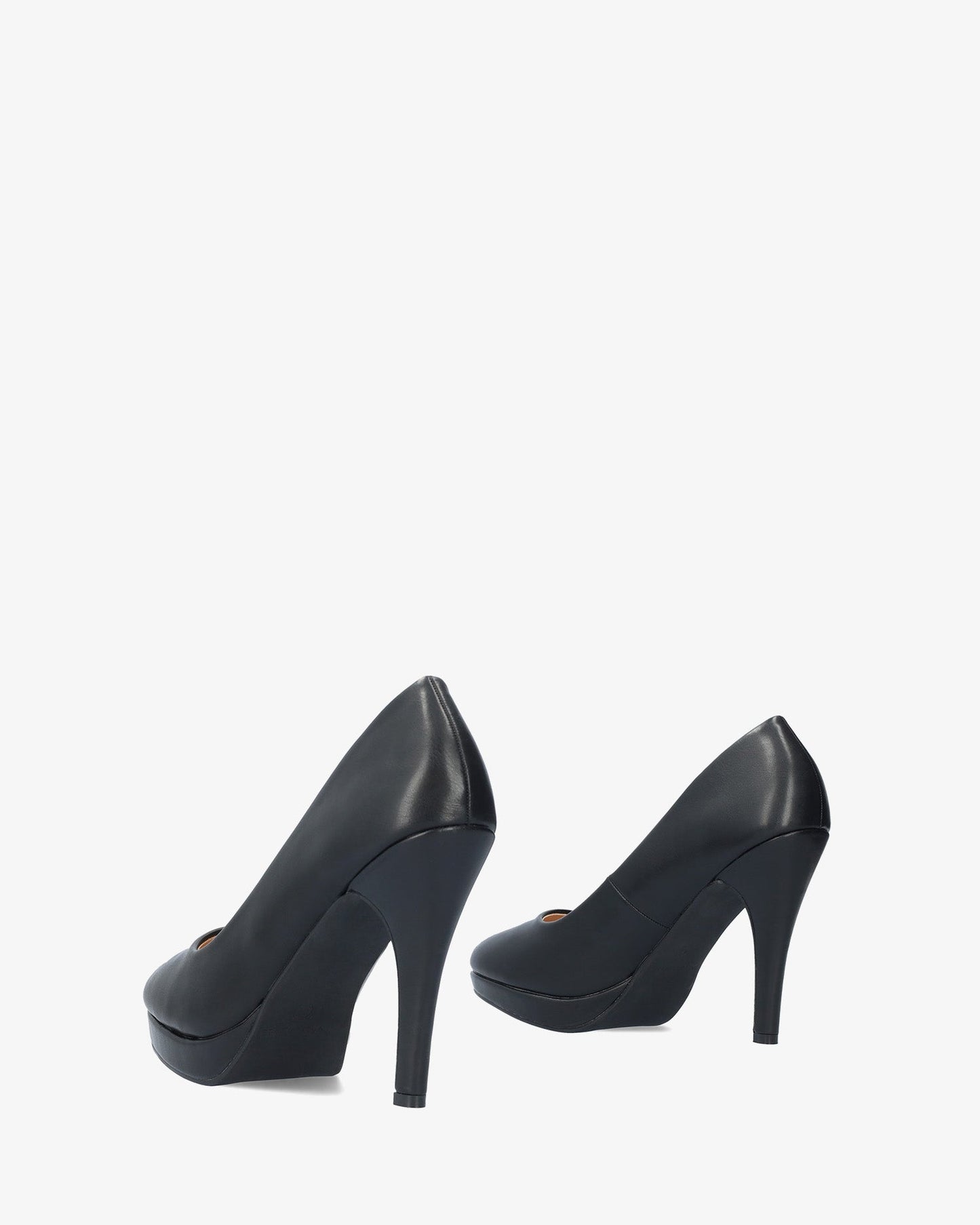 Black soft pumps with stiletto heels