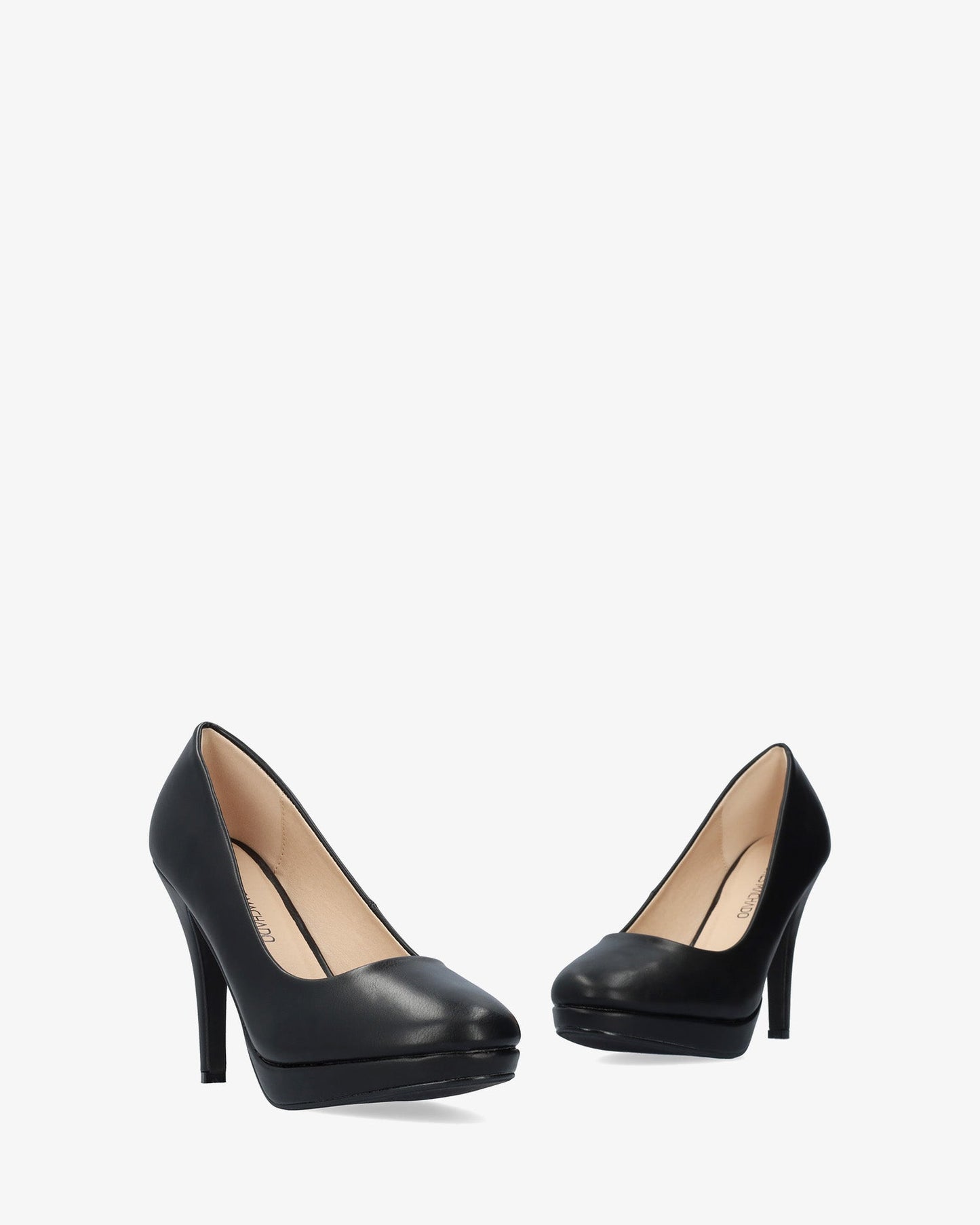 Black soft pumps with stiletto heels