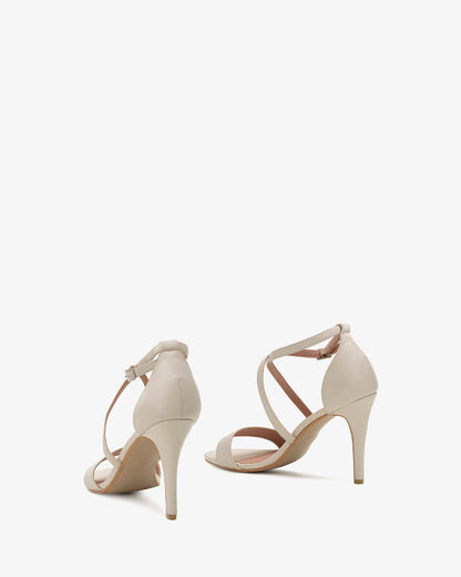 Sandalia tacón soft beige