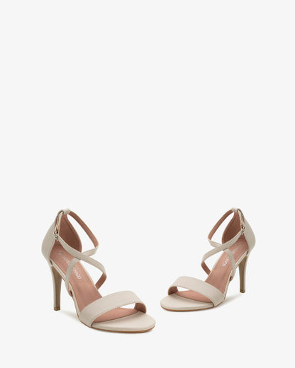 Sandalia tacón soft beige