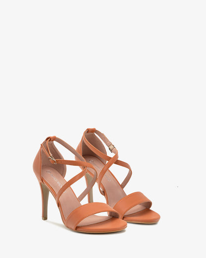 soft coral heeled sandal