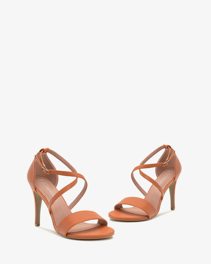 soft coral heeled sandal