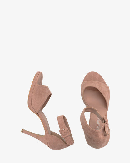 Sandalias en símil ante de color maquillaje