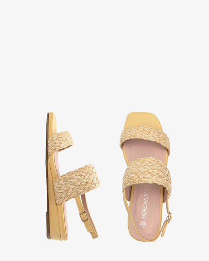 Sandalia trenzada en soft amarillo