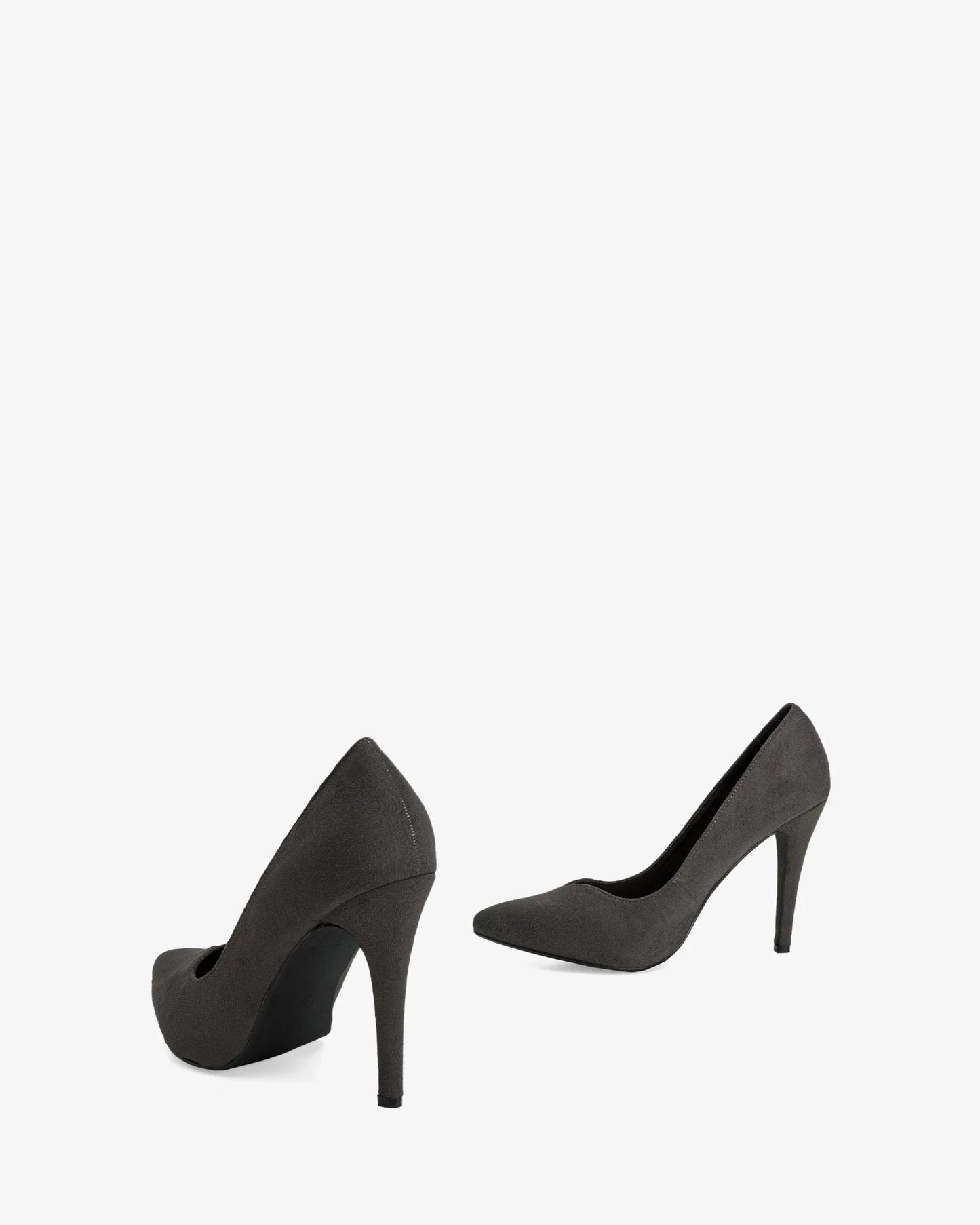 Zapato tacón en ante gris