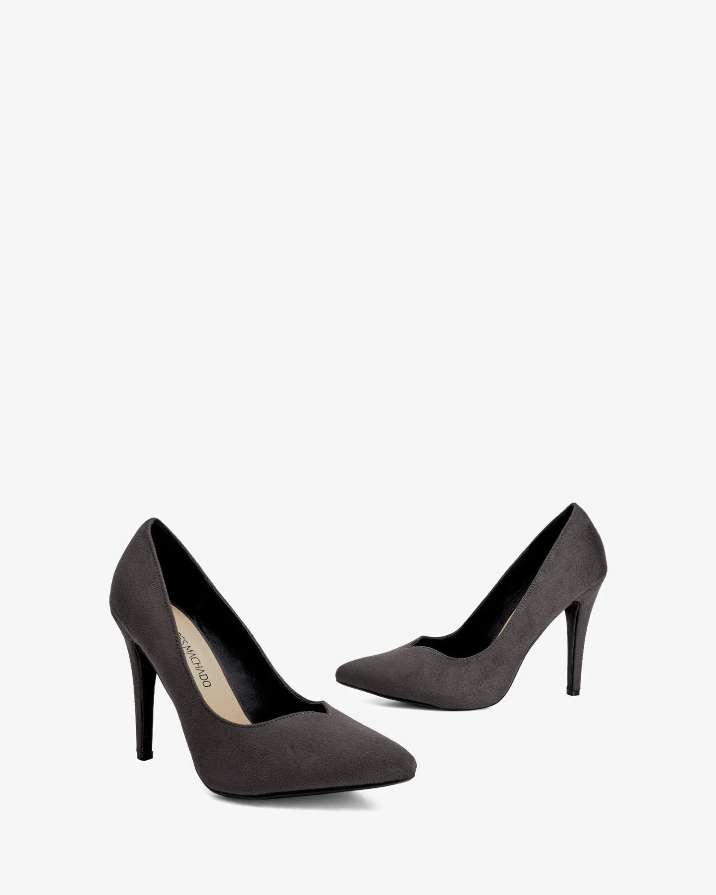 Zapato tacón en ante gris