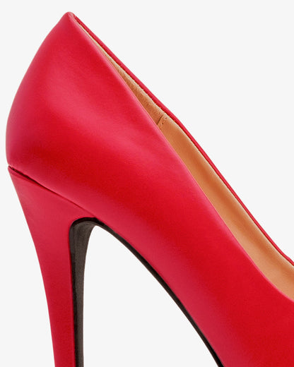 Red soft heeled shoe