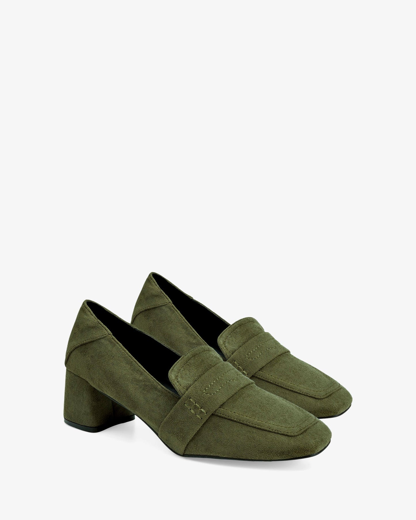 Mocasín tacón ante kaki