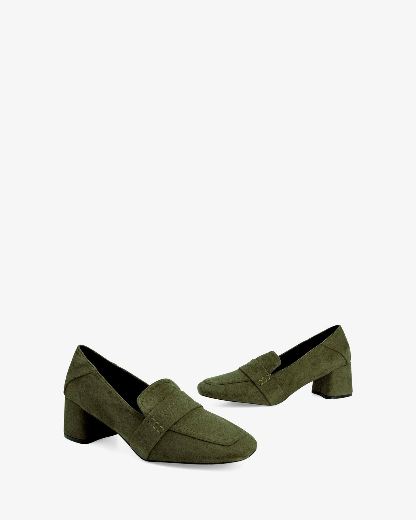 Mocasín tacón ante kaki