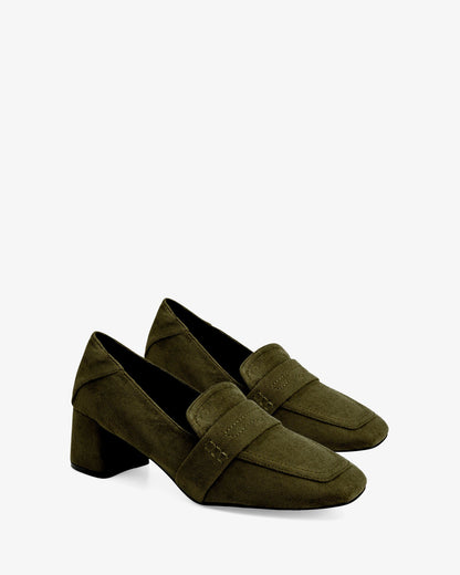 Mocasín tacón ante kiwi