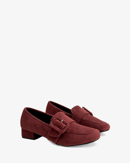 Mocasín hebilla ante burdeos