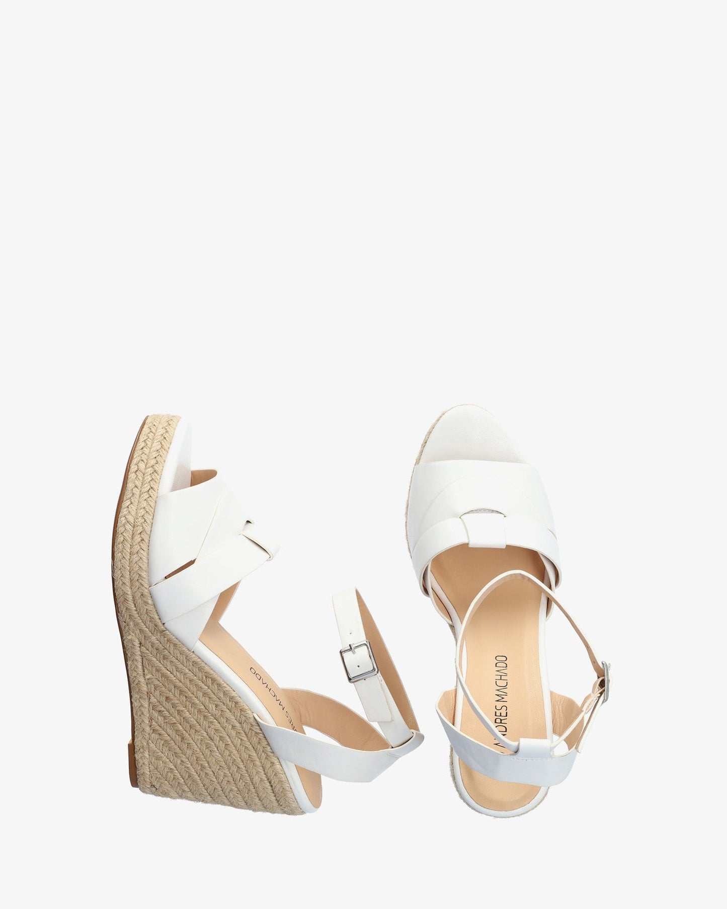 Alpargata en soft blanco con cuña en yute
