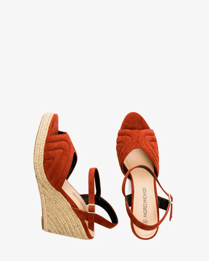 Alpargatas en símil ante teja con cuña en yute