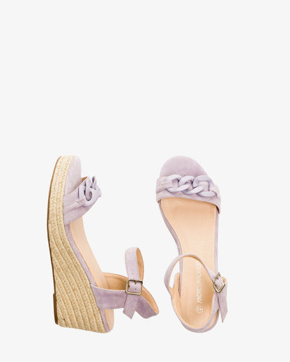 Alpargatas en símil ante malva con cuña en yute