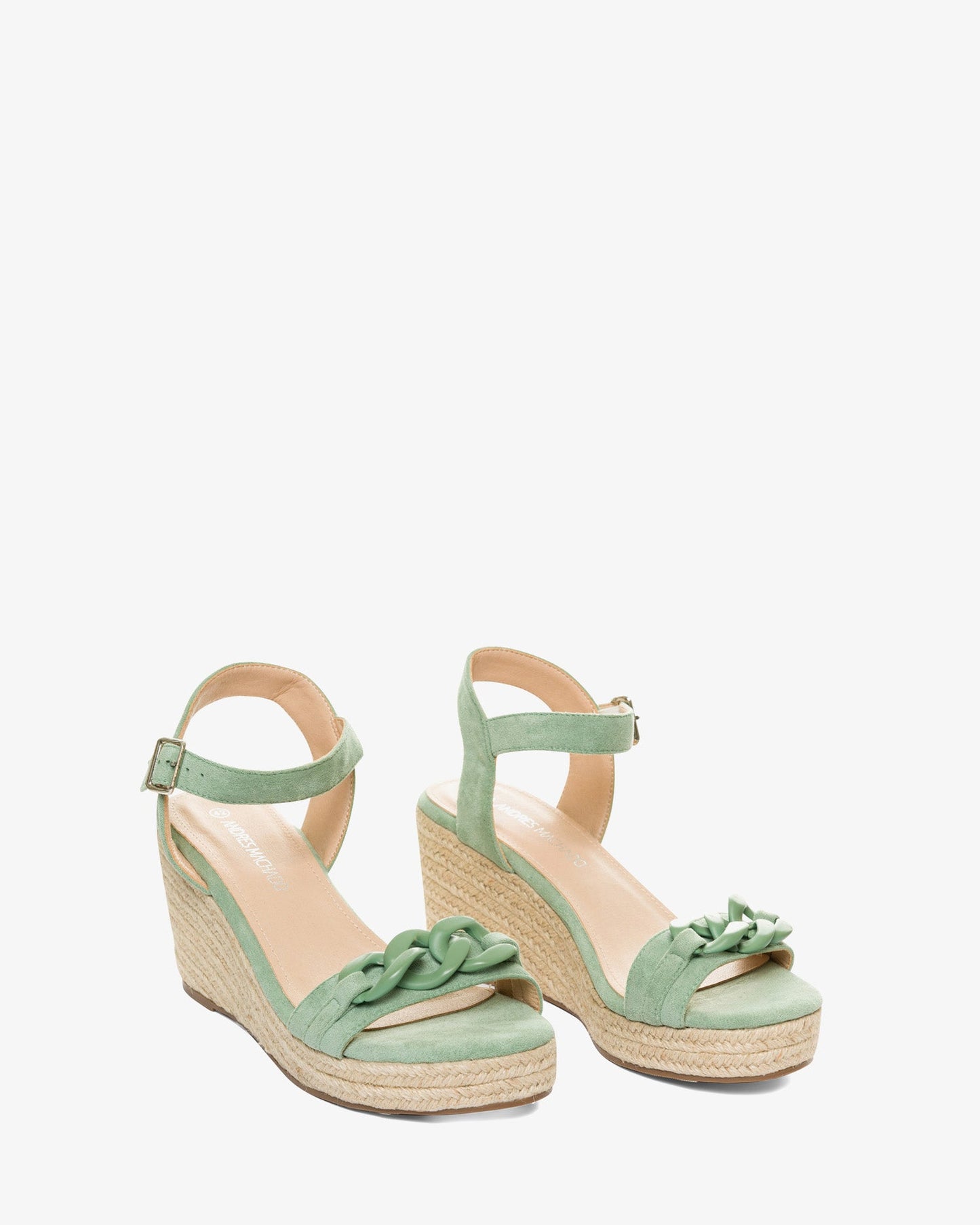 Alpargatas en símil ante menta con cuña en yute