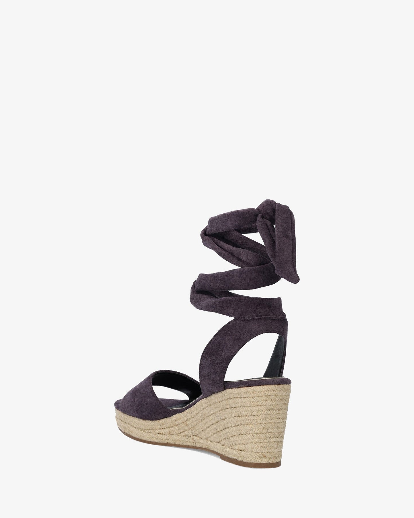 Alpargatas en símil ante gris con cuña en yute