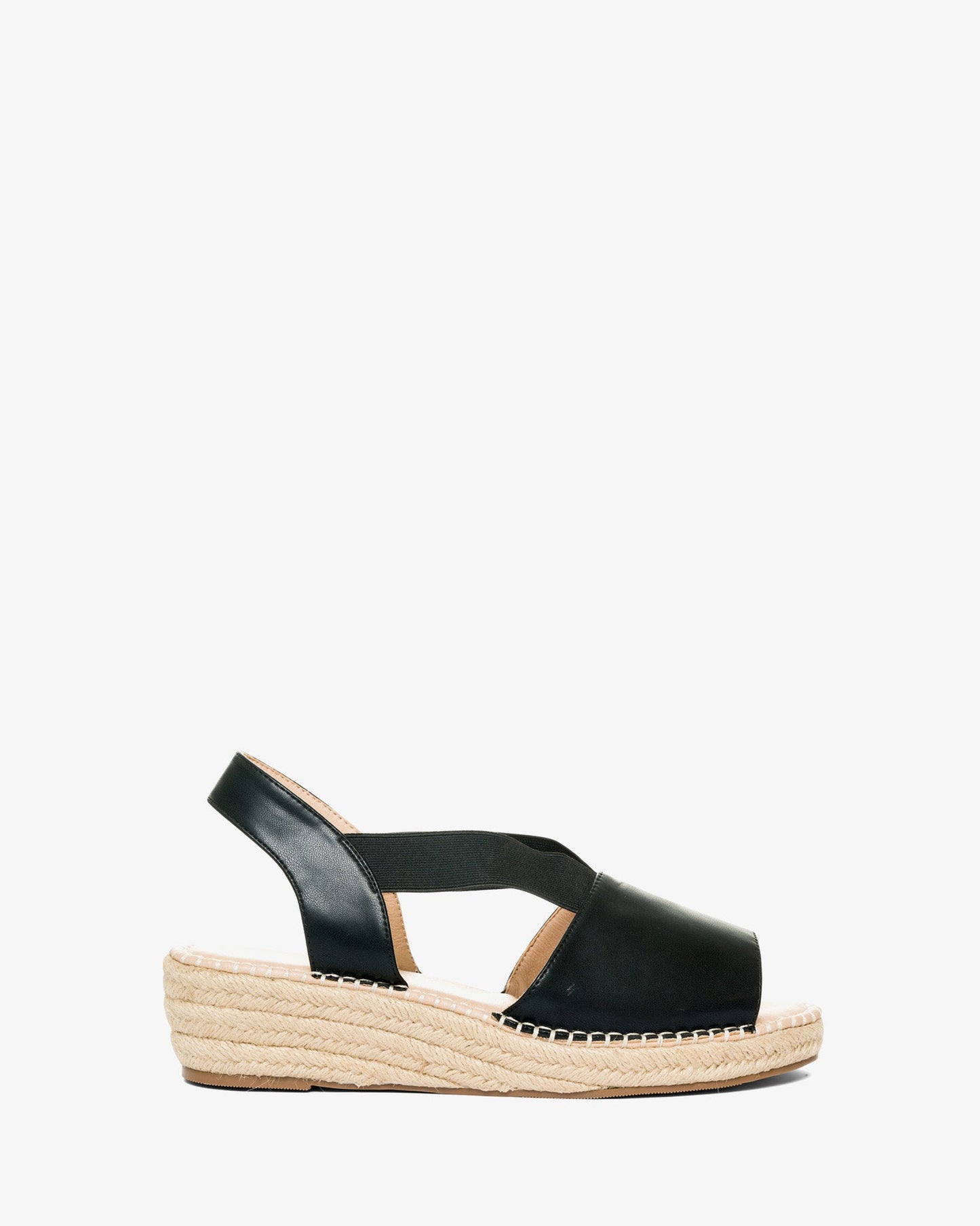 Sandalias con cuña en soft negro