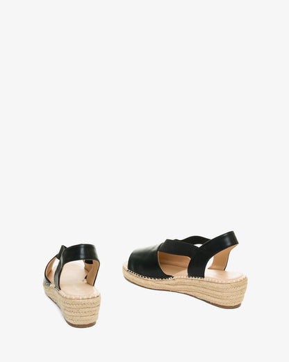 Sandalias con cuña en soft negro